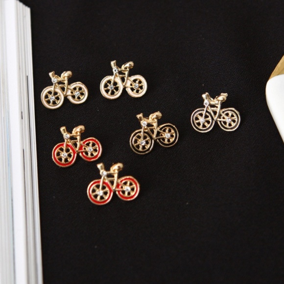 Poshmark Cute Bicycle stud Earrings 3 COLORS - Picture 2 of 7